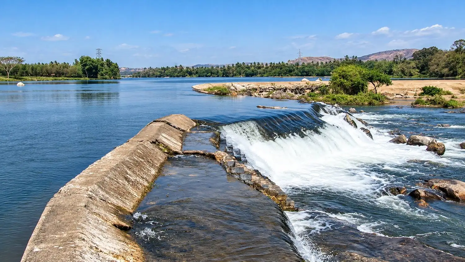 Mahadevapura check dam on the Kaveri